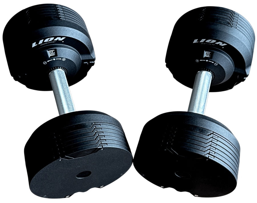 LION® X BLACKVALOR™ Verstelbare Dumbbells 4 tot 23.5 kilogram - LIONINSIDE