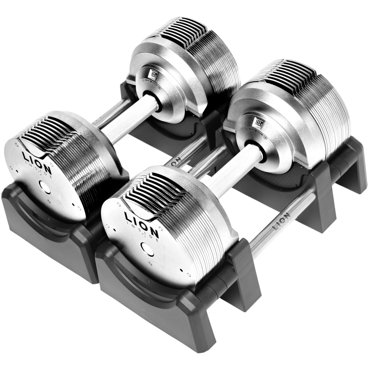 LION® x TITANSILVER™ V5 verstellbare Kurzhanteln 4–32,5 kg (Set aus 2 Stück) 