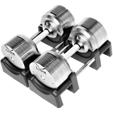 Komplettes Homegym-Bundle – 41,5 kg Titansilver-Hanteln + Valoredge-Hantelbank + FlexRack 