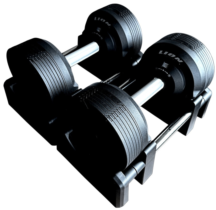 LION® X BLACKVALOR™ Verstelbare Dumbbells 4 tot 23.5 kilogram - LIONINSIDE