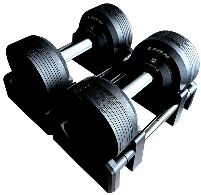LION® X BLACKVALOR™ Verstelbare Dumbbells 4 tot 23.5 kilogram - LIONINSIDE