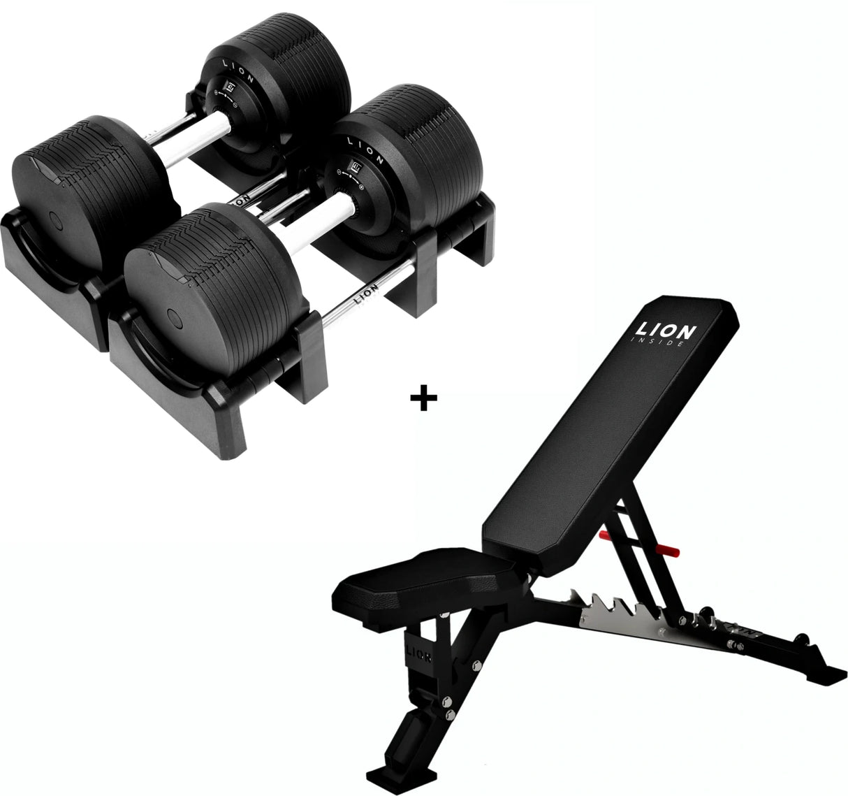Basis Homegym Bundel – 41,5 kg BlackValor dumbbells + Valoredge Fitnessbank