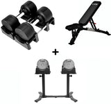 Komplettes Homegym-Bundle – 41,5 kg BlackValor-Hanteln + Valoredge-Hantelbank + FlexRack 
