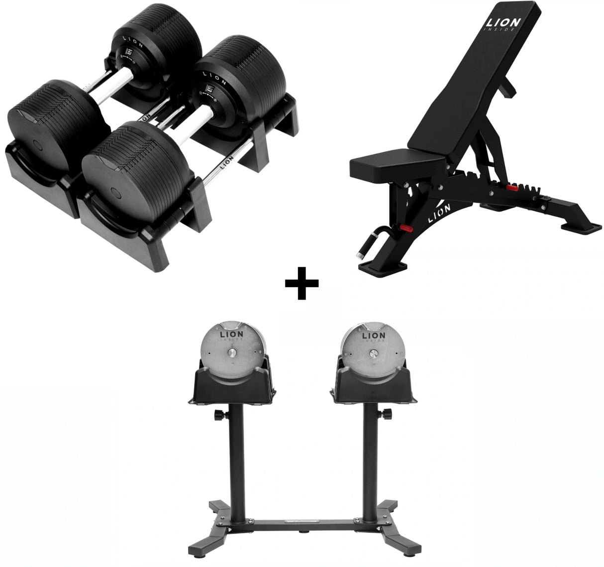 Compleet Homegym Bundel – BlackValor Dumbbells + Fitnessbank + FlexRack