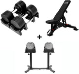 Compleet Homegym Bundel – BlackValor Dumbbells + Fitnessbank + FlexRack