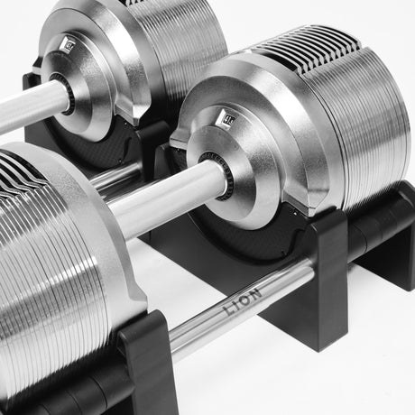 LION® x TITANSILVER™ V5 Verstelbare Dumbbells  4 – 41,5 kg (Set van 2 stuks) - LIONINSIDE