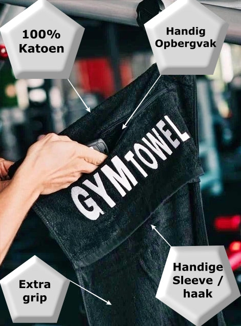 Gym Towel - Fitness sports towel with zipper/storage pocket