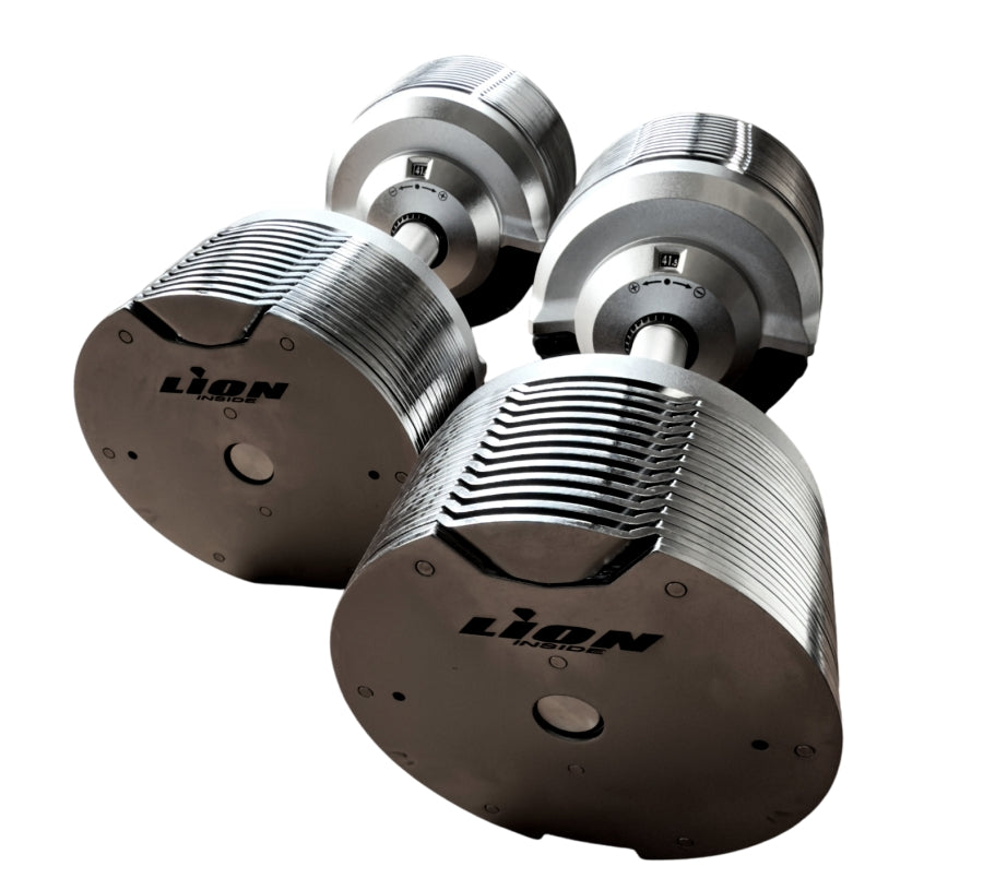 LION® x TITANSILVER™ V5 PRIME Series™ Verstelbare Dumbbells 4 t/m 23,5 kilogram - LIONINSIDE