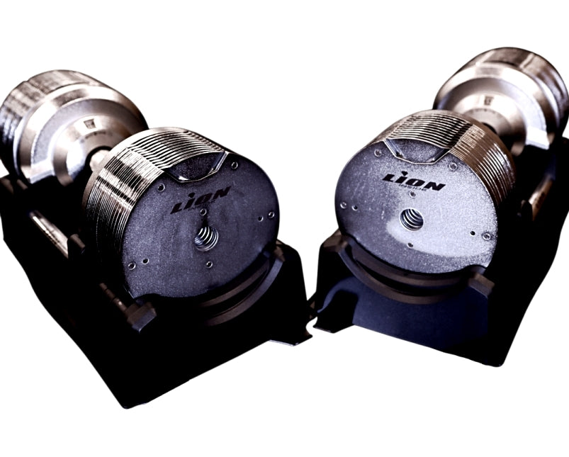 TitanSilver™ Premium Verstelbare Dumbbells - 4 tot en met 32,5 kilogram - LIONINSIDE