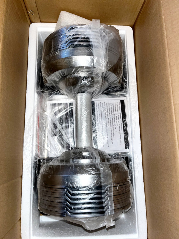 Verstelbare dumbbells stijlvol en compact design - perfect voor krachttraining.