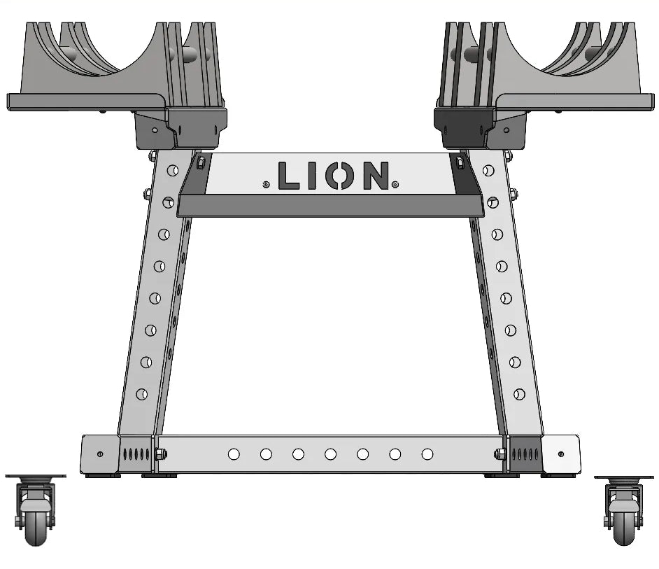 LION® TitanRack™ PRO – Stevig Dumbbell Rek met Wielen | Heavy-Duty Halterstandaard - LIONINSIDE