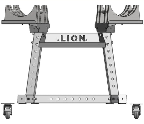 LION® TitanRack™ PRO – Stevig Dumbbell Rek met Wielen | Heavy-Duty Halterstandaard - LIONINSIDE