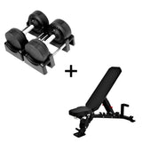 Basis Homegym-Bündel – BlackValor dumbbells + Fitnessbank 