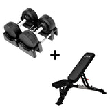 Basis Homegym-Bündel – BlackValor dumbbells + Fitnessbank 