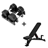 Basis Homegym-Bündel – BlackValor dumbbells + Fitnessbank 