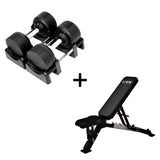 Basis Homegym-Bündel – BlackValor dumbbells + Fitnessbank 