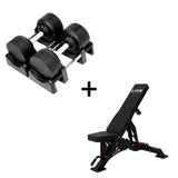 Basis Homegym-Bündel – BlackValor dumbbells + Fitnessbank 