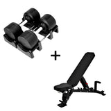 Basis Homegym-Bündel – BlackValor dumbbells + Fitnessbank 