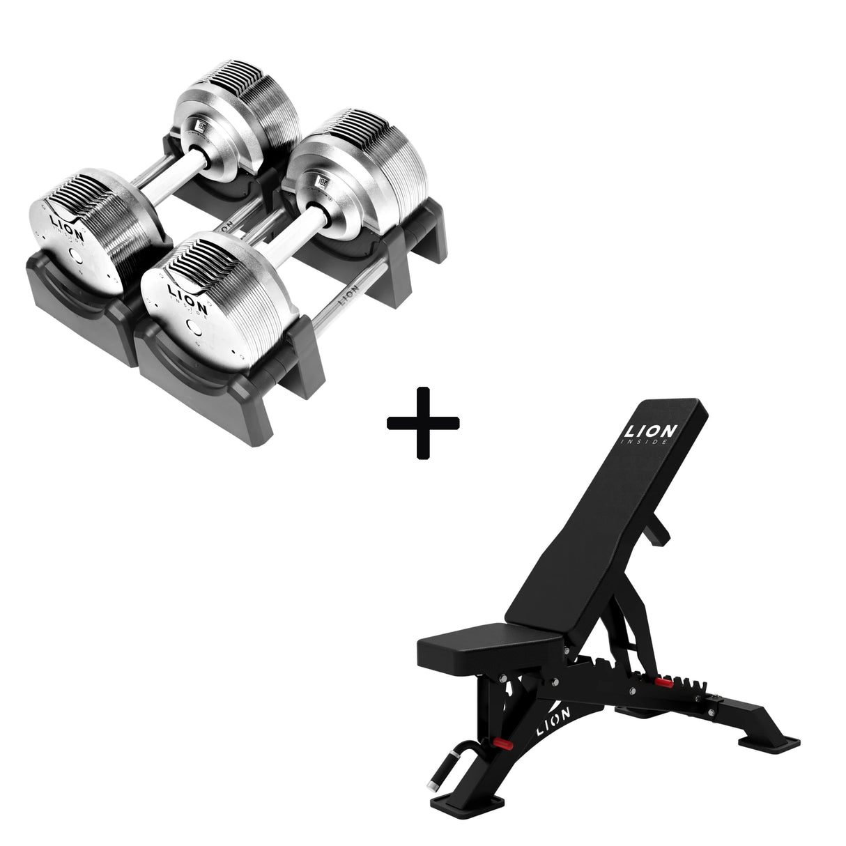 Basis Homegym Bundle – Titansilber-Hanteln + Fitnessbank 