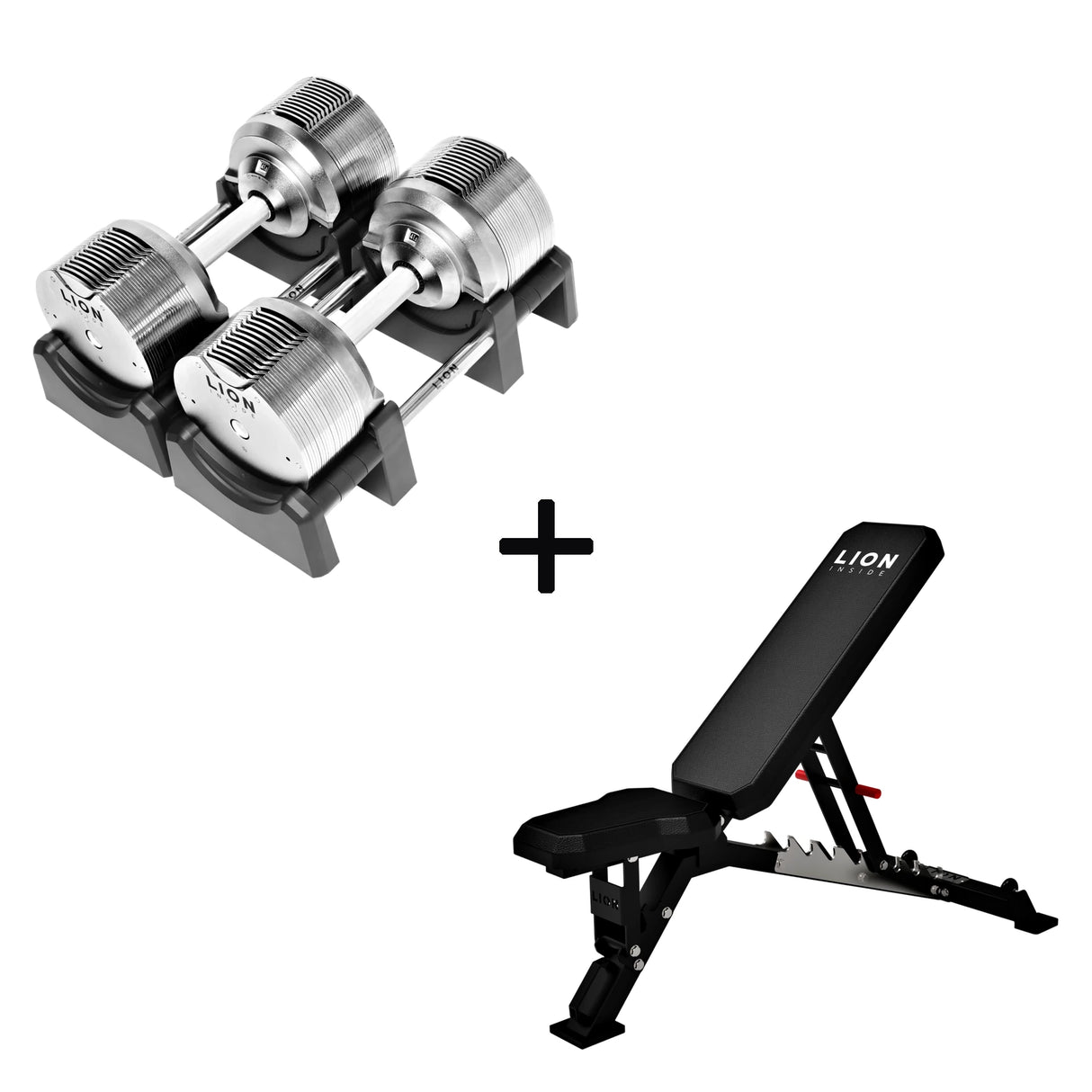 Basis Homegym Bundle – Titansilber-Hanteln + Fitnessbank 