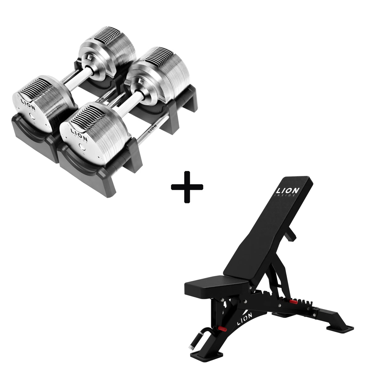 Basis Homegym Bundle – Titansilber-Hanteln + Fitnessbank 