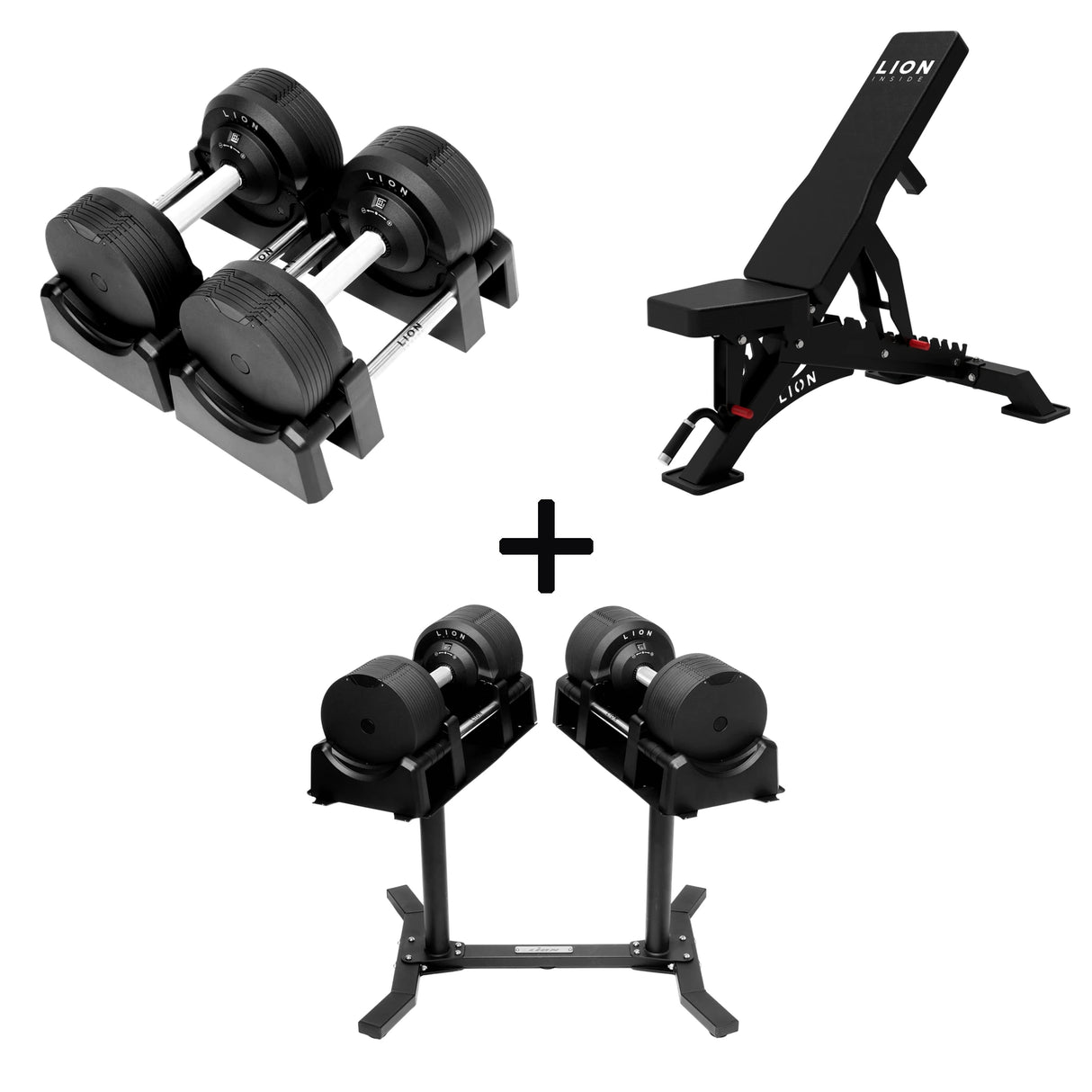 Pro Homegym Bundel – BlackValor Dumbbells + Fitnessbank + Rack