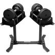 Set van 2 verstelbare dumbbells 20–23,5 kg – alternatief voor een rek vol losse gewichten